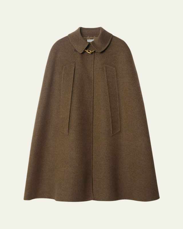 Clasp-Closure Wool-Cashmere Cap